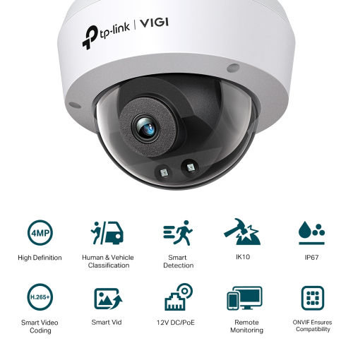 TP-Link VIGI C240I 4MP IR Dome Network Camera / Дотор Хяналтын Камер / - 2