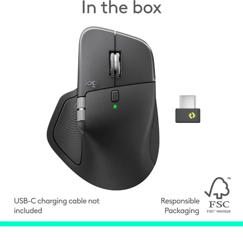 Logitech MX Master 4 Wireless Mouse Mouse, Graphite - 3