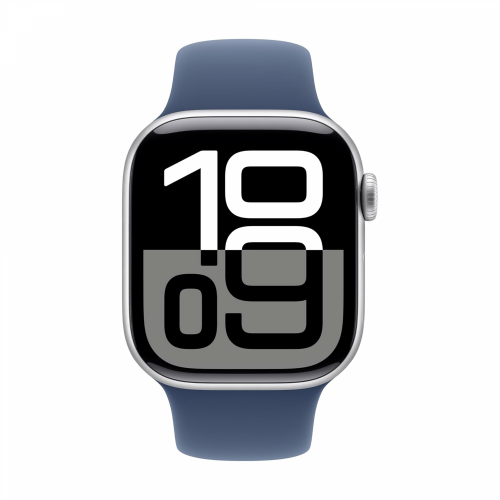 Apple Watch Series 10 GPS 46mm Silver Aluminium Case with Denim Sport Band (S/M) /MWWL3/ - 2