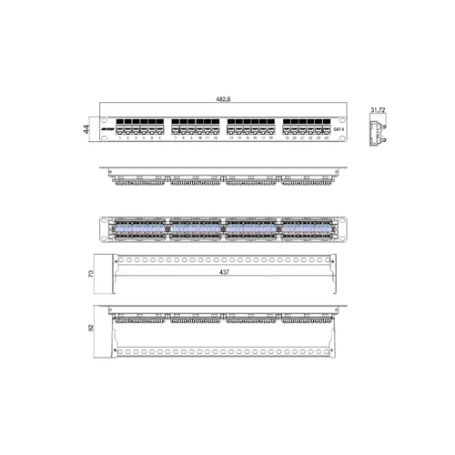 Hikvision CAT6 24-port 1U Patch Panel DS-1CP6U24-1U / Сүлжээний Төхөөрөмж / - 5
