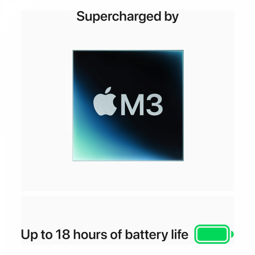 Apple MacBook Air 13.6" M3-chip, 8‑core CPU, 8‑core GPU, 8GB RAM, 256GB SSD, Starlight /MRXT3/ - 3