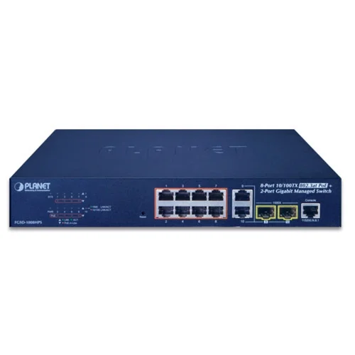 Planet FGSD-1008HPS 8-Port 10/100TX PoE+ Managed Switch / Свич салаалагч , Сүлжээний Төхөөрөмж / - 1