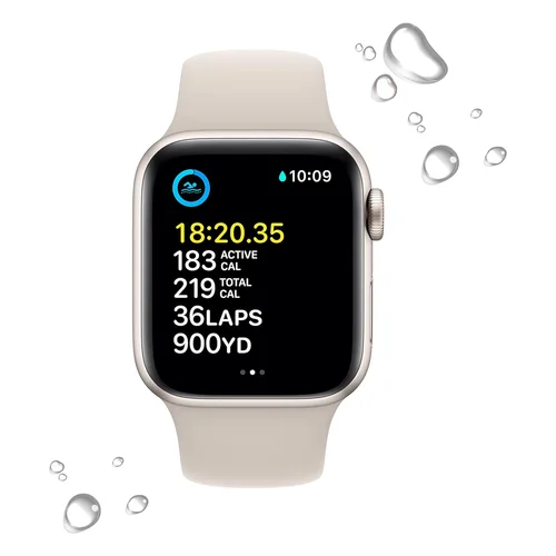 Apple Watch SE (2nd gen) GPS 40mm Starlight Aluminum Case with Starlight Sport Band (M/L) /MR9V3/ - 3