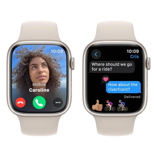 Apple Watch Series 9 GPS 45mm Starlight Aluminium Case with Starlight Sport Band (M/L) /MR973/ - 4