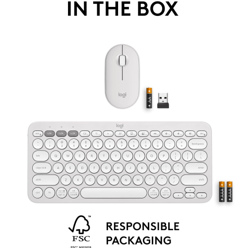 Logitech Pebble 2 Wireless Keyboard & Mouse Combo White - 8