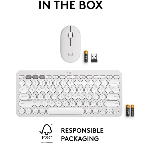 Logitech Pebble 2 Wireless Keyboard & Mouse Combo White - 8