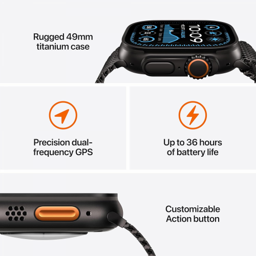 Apple Watch Ultra 2 GPS + Cellular, 49mm Black Titanium Case with Black Ocean Band /MX4P3/ - 3