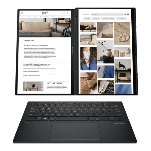 ASUS ZenBook DUO OLED UX8406MA-PZ349W Core Ultra 7-155H, 32GB DDR5 RAM, 1TB M.2 NVMe PCIe 4.0 SSD, Intel Arc Graphics, 120Hz 3K OLED 14 inch, Win11 home, InkWell Gray - 2