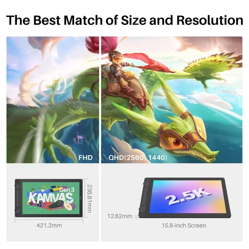 Huion Kamvas 16 (Gen3) GS1563 Graphic Pen Display, Black / Зурдаг Таблет / - 2