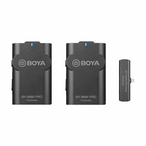BOYA BY-WM4 PRO-K4 Dual Channel Digital Wireless Omni Lavalier Microphone System for Lightning iOS Devices (2.4 GHz) - 1