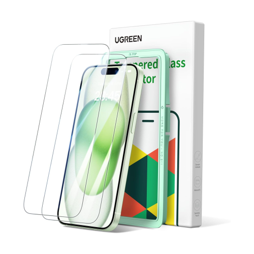 UGREEN 6.1" HD Tempered Glass Screen Protector for iPhone 15 (25587)