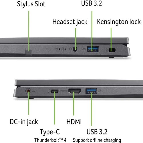 Acer Aspire Spin 14 ASP14-51N-70S3, Intel Core Ultra 7-155U, DDR5 16GB RAM, 512GB PCIe Gen4 SSD, Intel Arc Graphics, 14-inch WUXGA, Win11 Home, Steel Grey - 7