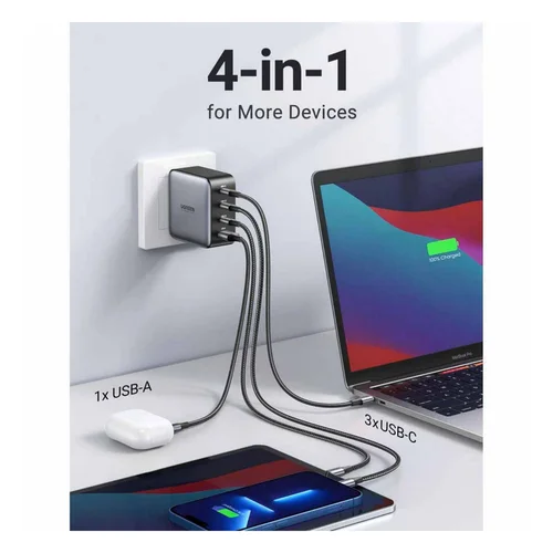 UGREEN USB-A + 3*USB-C 100W GaN Fast Charger (40747) / Цэнэглэгч , Адаптер / - 2
