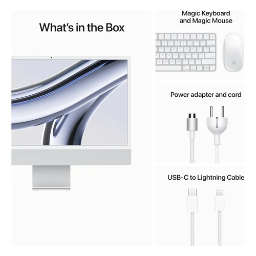 Apple iMac M3 Chip, 8-Core CPU, 8-Core GPU, 8GB RAM, 256GB SSD, 24-inch 4.5K Retina Display, Silver /MQR93/ - 5