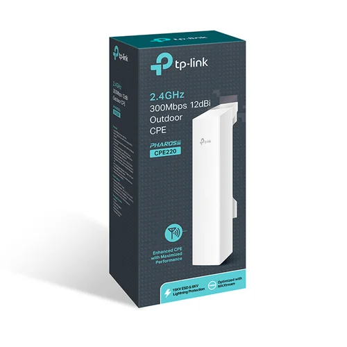 TP-Link Pharos CPE220 2.4GHz 300Mbps 12dBi Outdoor CPE - 5