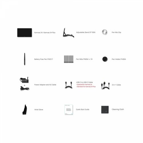 Huion Kamvas 24 Plus GS2402 Graphic Pen Display, Black - 6