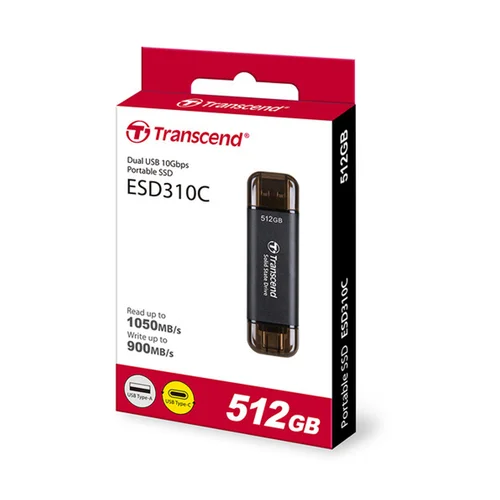 Transcend 512GB ESD310C USB-A & USB-C 3.2 Gen2 Portable SSD TS512GESD310C / Зөөврийн Хард / - 3