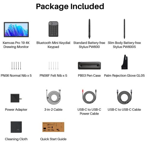 Huion Kamvas Pro 19 GT-1902 Graphic Pen Display, Black - 9