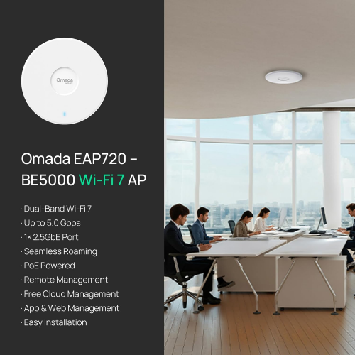 TP-Link Omada EAP720 BE3600 Ceiling Mount Dual-Band Wi-Fi 7 Access Point (Утасгүй цацагч төхөөрөмж , Сүлжээний Төхөөрөмж) - 4