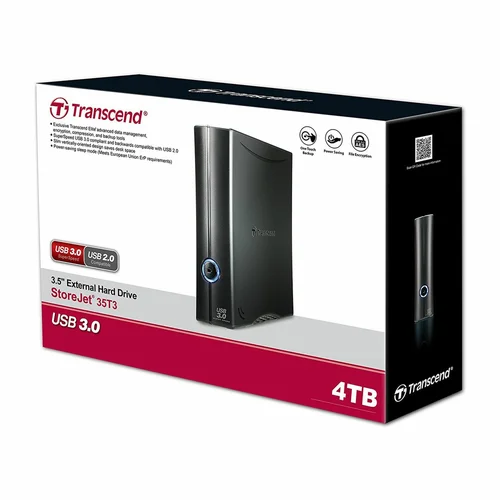 Transcend 4TB StoreJet 35T3 3.5-inch USB 3.1 External Hard Drive /TS4TSJ35T3/ - 3