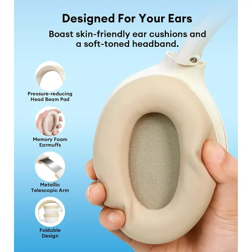 Edifier WH700NB Active Noise Cancelling Bluetooth Headphones, Ivory / Чихэвч / - 6