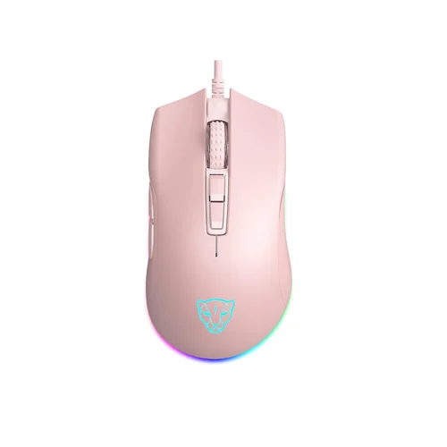 Motospeed V70 USB Wired Gaming Mouse, Pink - 1