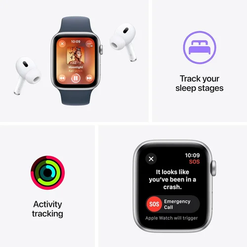 Apple Watch SE (2nd gen) GPS 44mm Midnight Aluminium Case with Midnight Sport Band (M/L) /MRE93/ - 5