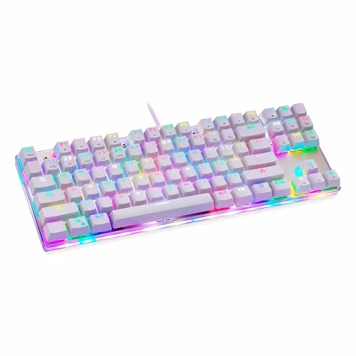 Motospeed K87s Wired Gaming Mechanical Keyboard, White - 1