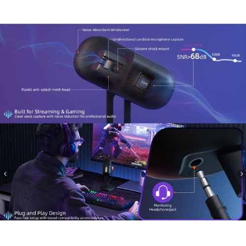 Meetion MC16 Wired Gaming Microphone Black - 2