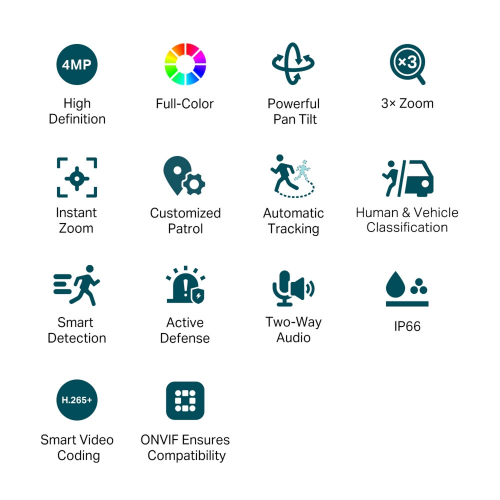 TP-Link VIGI C540V 4MP Outdoor Full-Color Dual-Lens Varifocal Pan Tilt Network Camera / Хөдөлгөөнт Гадаа Хяналтын Камер / - 2