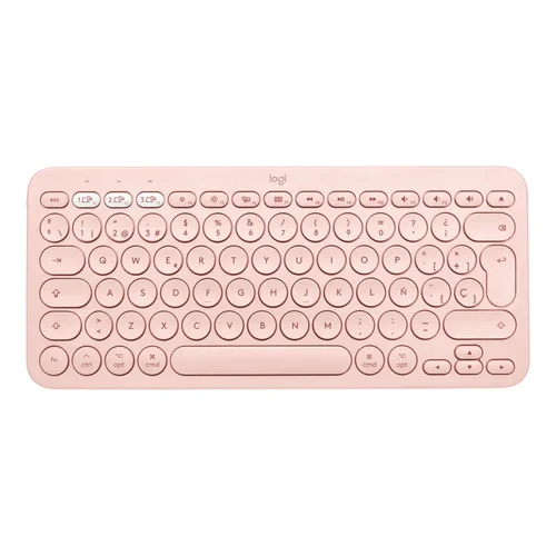 Logitech K380 Multi-Device Bluetooth Keyboard, Pink Pebble - 1