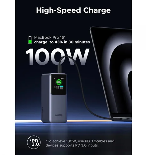UGREEN 130W 20000mAh Nexode Power Bank (35524B) - 3