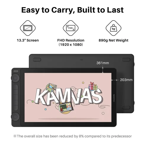 Huion Kamvas 13 (Gen3) GS1333 Graphic Pen Display, Black / Зурдаг Таблет / - 2