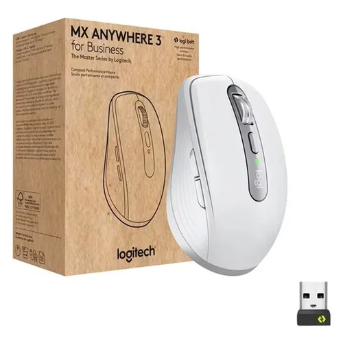 Logitech MX Anywhere 3 Bluetooth USB Wireless Mouse, White - 3