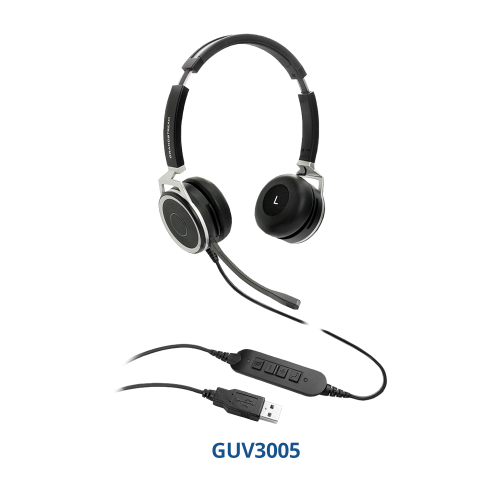 Grandstream GUV3005 Noise Cancelling Call Center USB HD Headset