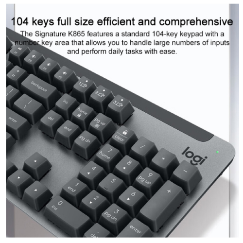 Logitech K865 Bluetooth Wireless Mechanical Keyboard, Black - 3