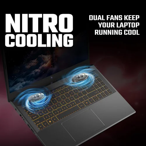 Acer Nitro V 15 ANV15-52-78JH Intel Core 7-240H, DDR4 16GB RAM, 512GB PCIe NVMe SSD, NV RTX5060 8GB, 15.6-inch 165Hz IPS FHD, Win11 Home, Black - 6