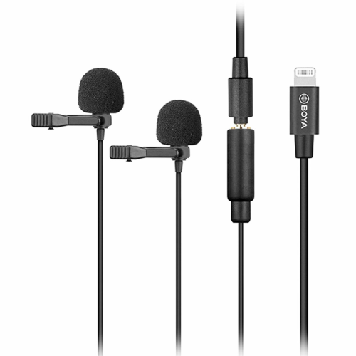 BOYA BY-M2D Digital Dual Omnidirectional Lavalier Microphone for iOS Devices