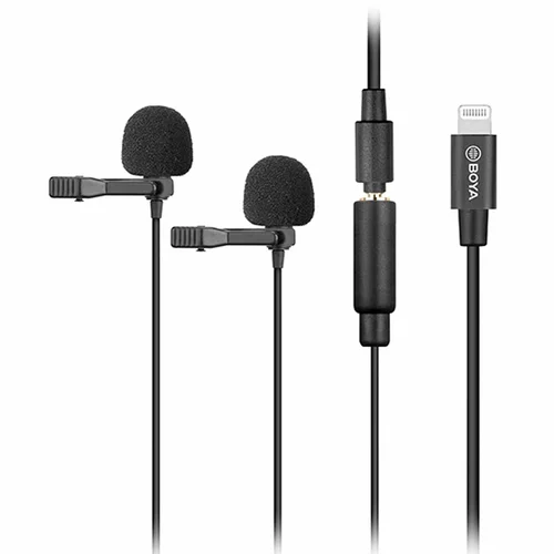 BOYA BY-M2D Digital Dual Omnidirectional Lavalier Microphone for iOS Devices / Микрофон / - 1