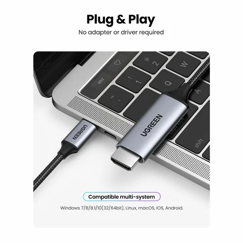 UGREEN USB-C Male to HDMI 4K 60Hz Male Cable 1.5m (50570) - 3