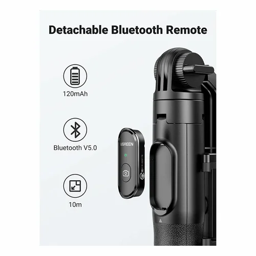 UGREEN Selfie Stick Tripod with Bluetooth Remote (15062) - 5
