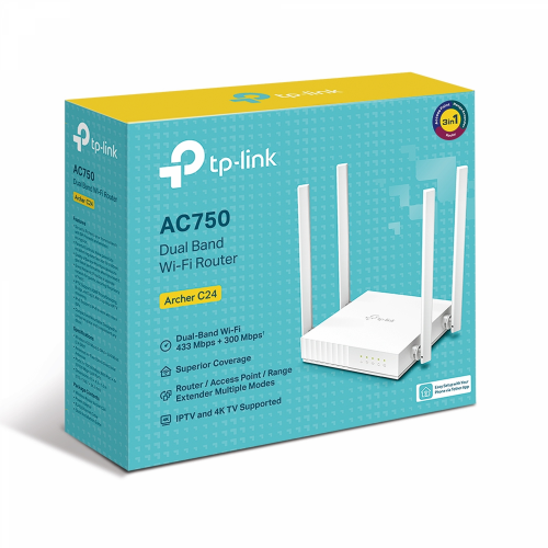 TP-Link Archer C24 AC750 Wireless Dual-Band Router - 4