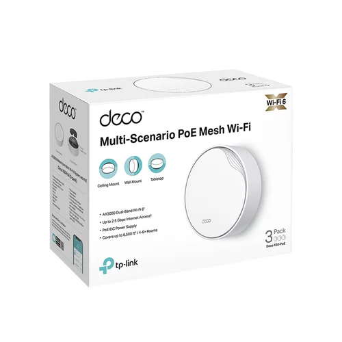 TP-Link Deco X50-Poe (3-pack) AX3000 Whole Home Mesh WiFi 6 System with PoE - 4