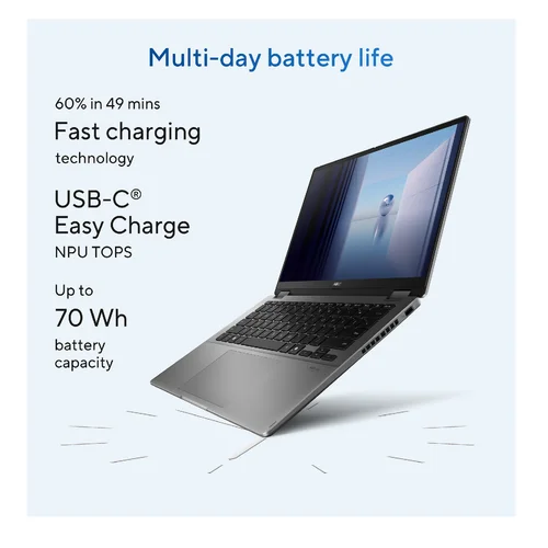 ASUS VivoBook Flip 14 TP3407SA-QL079W Intel Core Ultra 7-256V, 16GB LDDR5X RAM, 512GB PCIe NVMe M.2 SSD, Intel Arc Graphics, WUXGA 14-nch OLED Touch, Win11, Matte Gray - 13