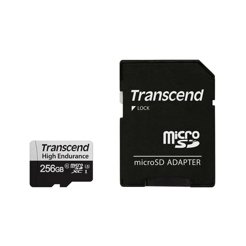 Transcend 256GB High Endurance 350V UHS-I XC 100MB/s Micro SD Memory Card with SD adapter /TS256GUSD350V/ - 1