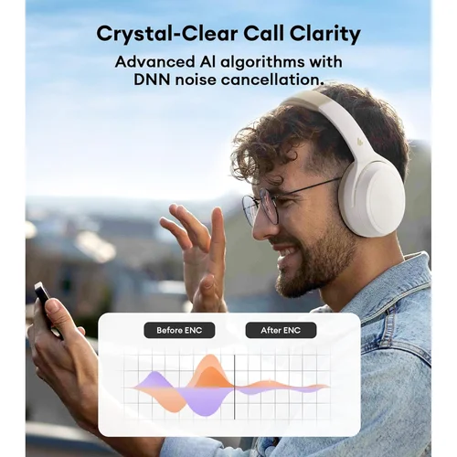 Edifier WH700NB Active Noise Cancelling Bluetooth Headphones, Ivory / Чихэвч / - 4