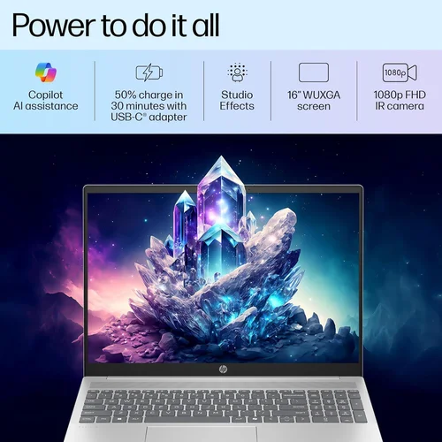 HP Pavilion 16-af0037TU, Ultra 5-125U, DDR 16GB RAM, 512GB PCIe SSD, Intel® Graphics, 16-inch WUXGA Antiglare, Natural Silver - 3