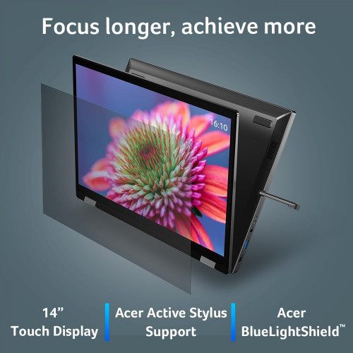 Acer Aspire Spin 14 ASP14-52MTN-56M3, Intel Core Ultra 5-125U, DDR5 8GB RAM, 512GB PCIe NVMe Gen4 M.2 SSD, 14-inch WUXGA Touch/Stylus, Win11 Home, Steel Grey - 11