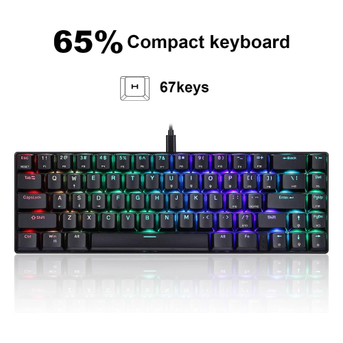 Motospeed CK67 Wired Mechanical Keyboard, Black - 2