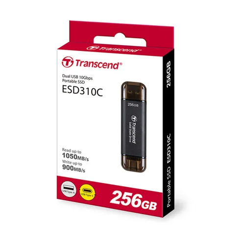 Transcend 256GB ESD310C USB-A & USB-C 3.2 Gen2 Portable SSD TS256GESD310C / Зөөврийн Хард / - 3